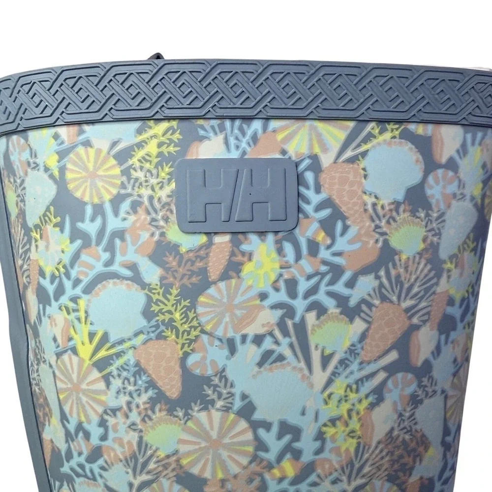 RARE - NWT Helly Hansen Madeline Rain Boots Blue Floral Print Waterproof Size 6W